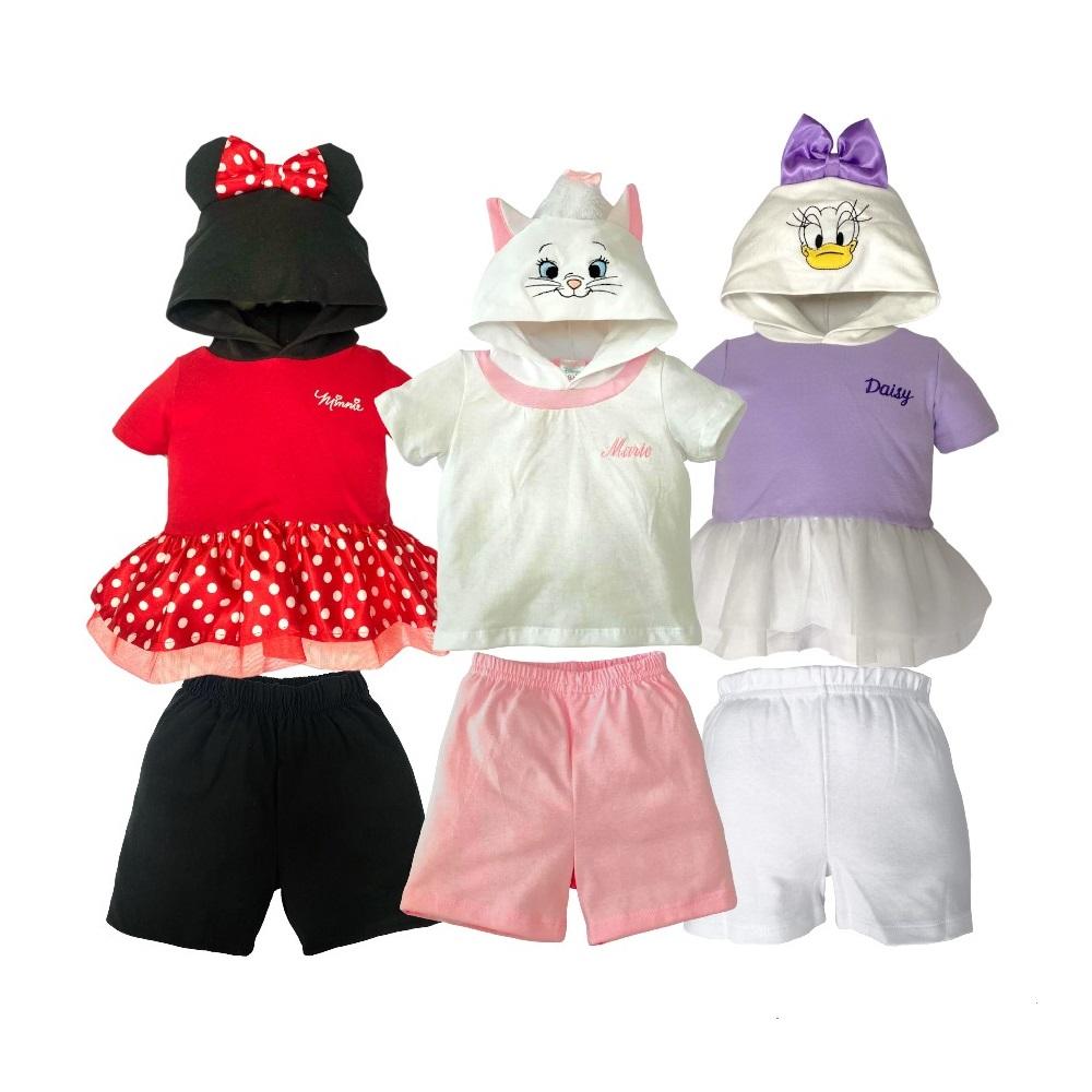 Kit de 3 Conjuntos Disney Minnie, Marie, Daisy