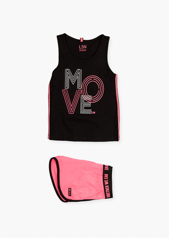 Foto 2 pulgar | Conjunto Deportivo De Camiseta Y Short ''move'' Para Niña Losan