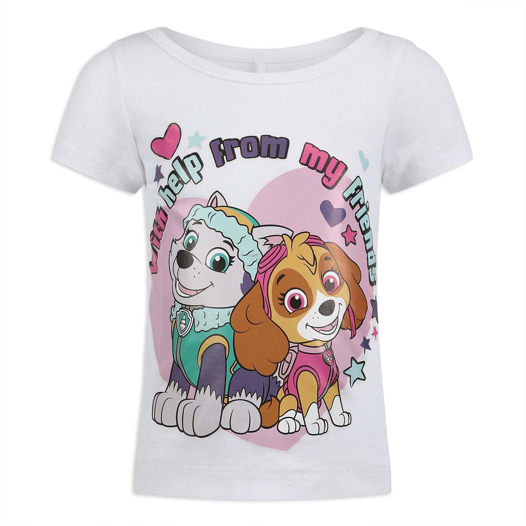 Foto 2 | Pack De 3 Camisetas Para Niñas De Paw Patrol Nickelodeon, Color Rosa - Venta Internacional.