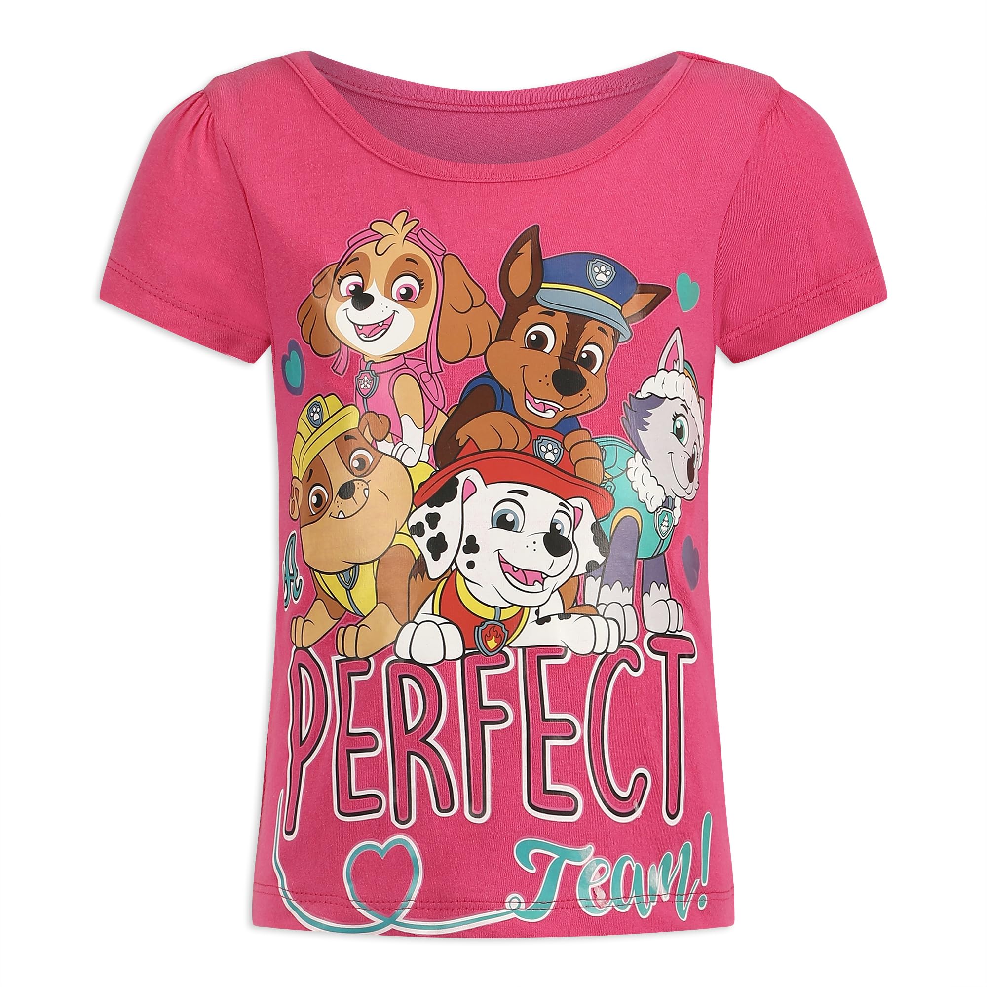 Foto 6 | Pack De 3 Camisetas Para Niñas De Paw Patrol Nickelodeon, Color Rosa - Venta Internacional.