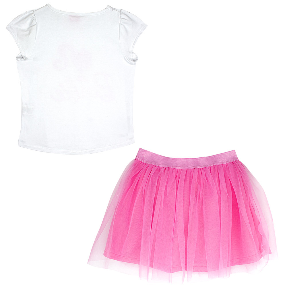 Foto 3 pulgar | Conjunto De Blusa Y Falda Brillante Con Logo De Barbie Para Niña