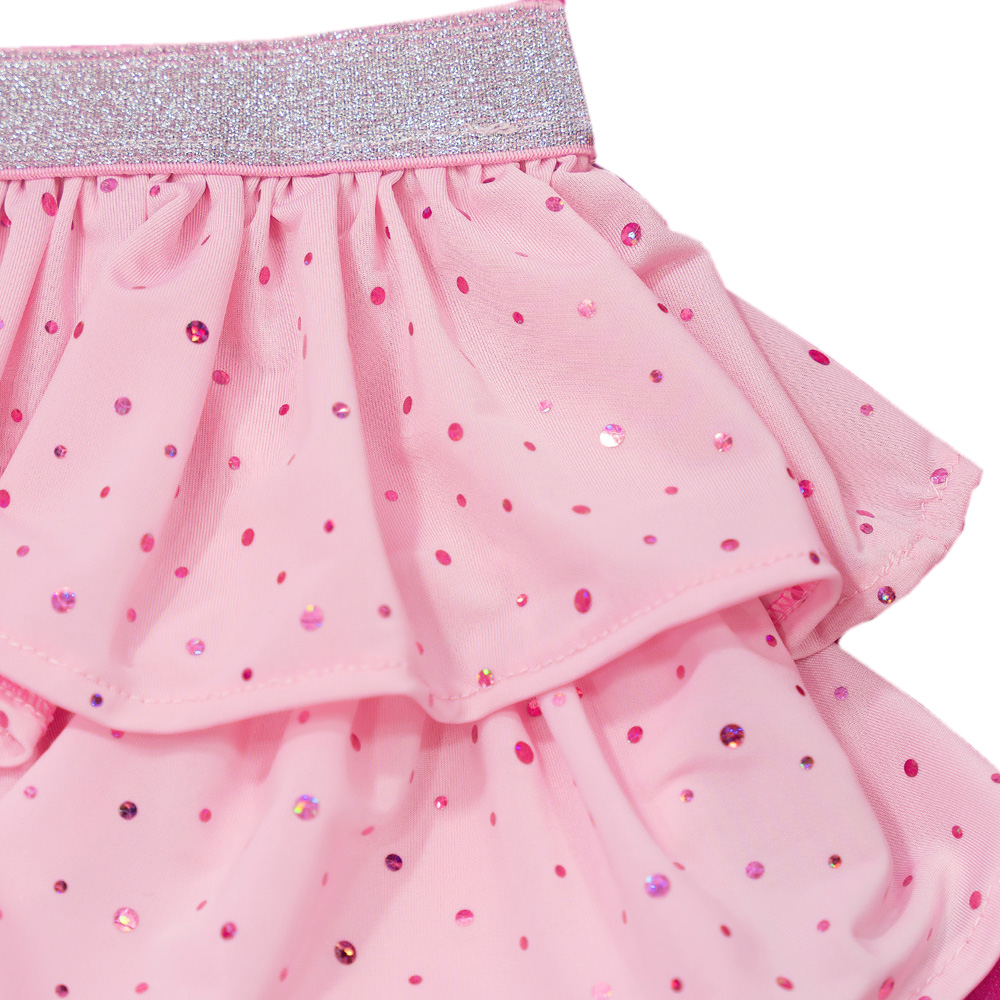 Foto 4 pulgar | Conjunto De Blusa Y Falda Brillante Con Logo De Barbie Para Niña