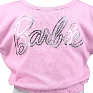 Foto 8 | Conjunto De Blusa Estampada Y Falda En Color Azul Con Aplicaciones De Barbie Para Niña