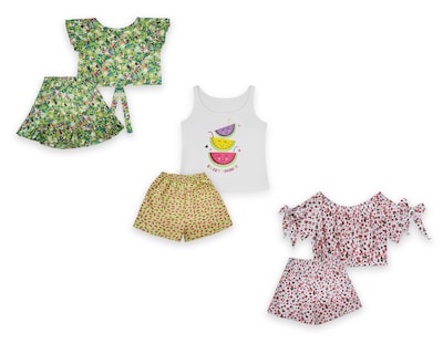 Foto 1 | Pack De 3 Conjuntos Ropa Para Niña Verano Ocean Point Outfit Infantil Fresco Y Colorido