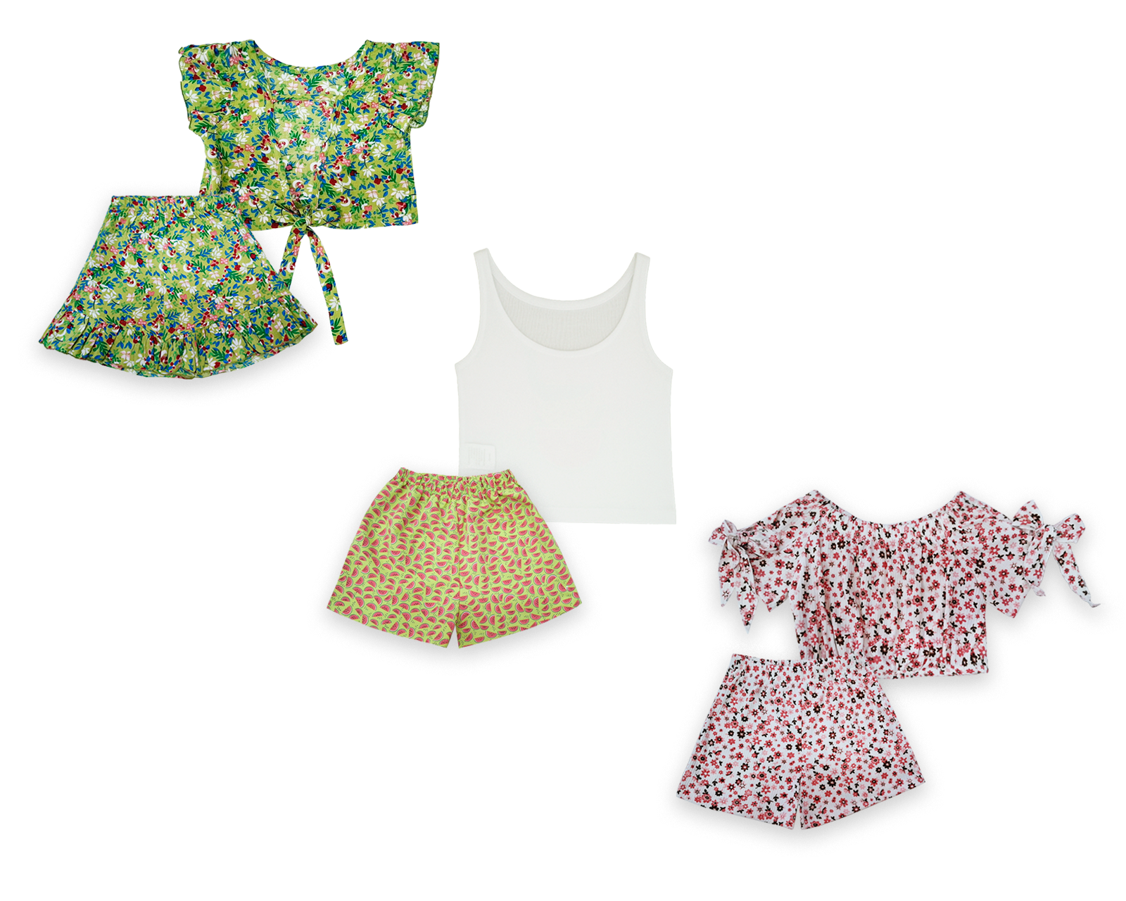Foto 3 pulgar | Pack De 3 Conjuntos Ropa Para Niña Verano Ocean Point  Outfit Infantil Fresco Y Colorido