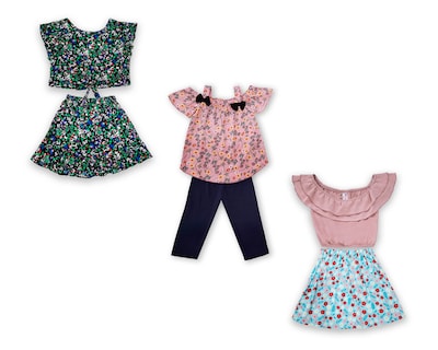Foto 1 | Pack De 3 Conjuntos Ropa Para Niña Verano Ocean Point Outfit Infantil Fresco Y Colorido