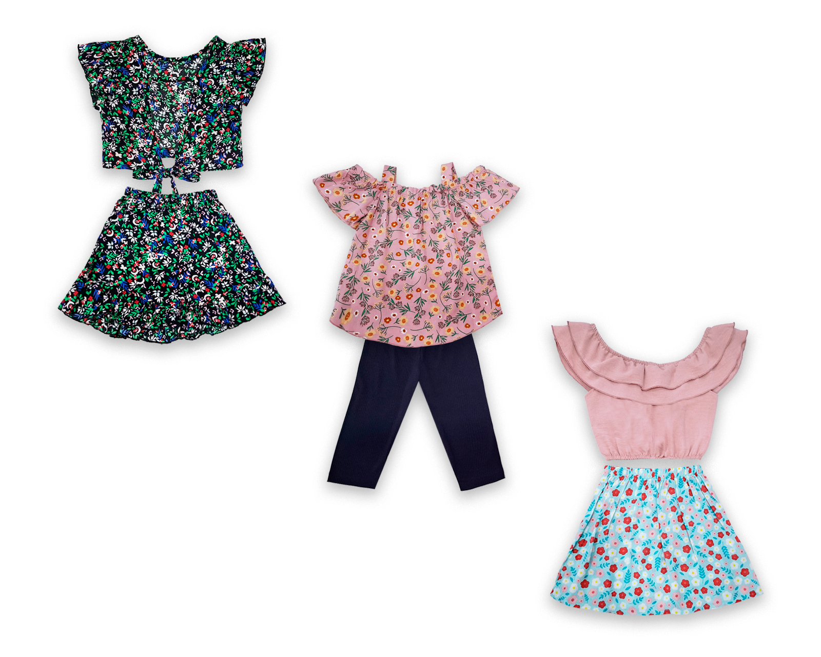 Foto 3 pulgar | Pack De 3 Conjuntos Ropa Para Niña Verano Ocean Point  Outfit Infantil Fresco Y Colorido