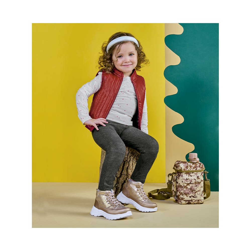 Conjunto Coqueta Para Niña En Poliéster Rojo Con Chaleco Acolchado
