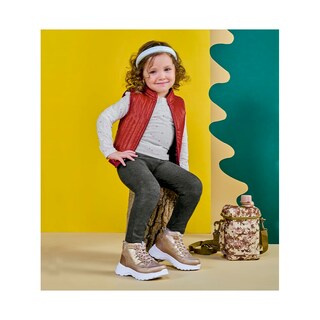 Foto 1 | Conjunto Coqueta Para Niña En Poliéster Rojo Con Chaleco Acolchado