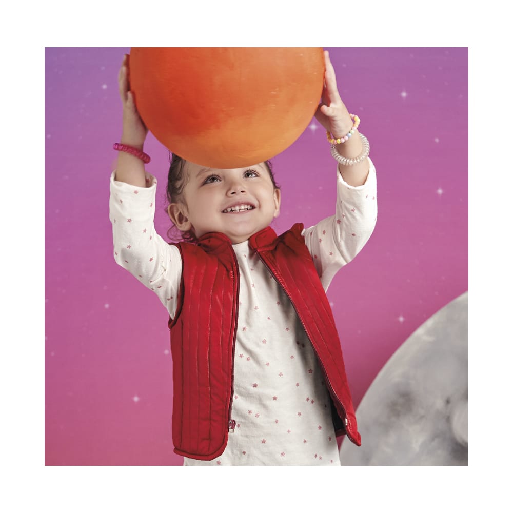 Foto 5 pulgar | Conjunto Coqueta Para Niña En Poliéster Rojo Con Chaleco Acolchado