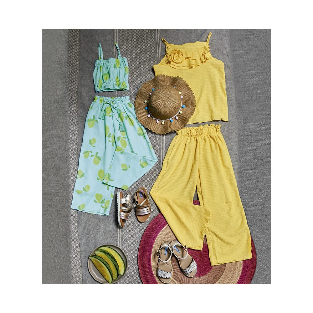 Foto 5 pulgar | Conjunto Coqueta Para Niña De Poliéster En Verde Con Estampado De Limones
