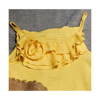 Foto 2 | Conjunto Coqueta Para Niña De Poliéster En Amarillo Con Pliegues