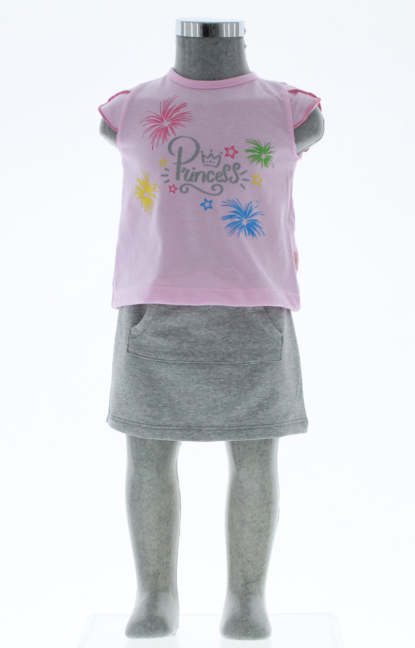 Foto 2 pulgar | Conjunto Para Niña Chicos Olé 3401 Rosa Con Gris