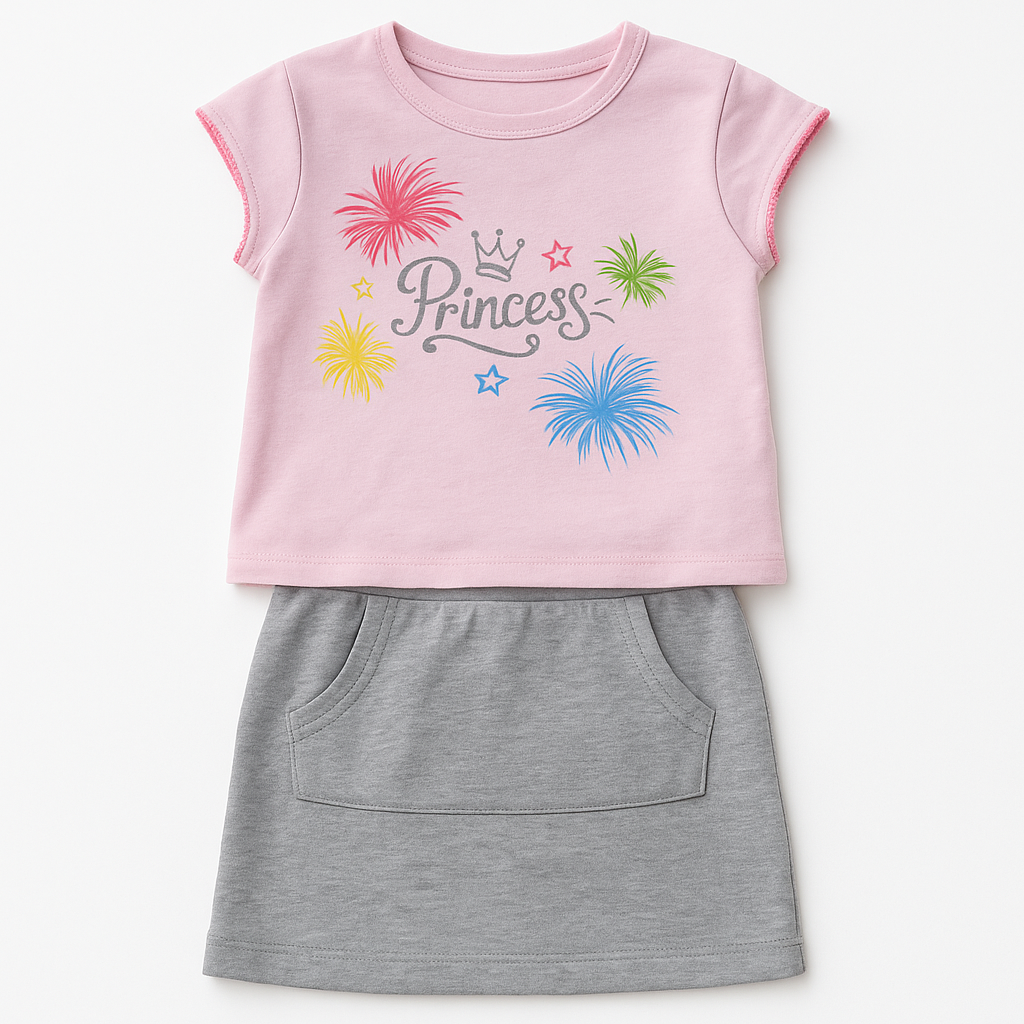 Foto 4 | Conjunto Para Niña Chicos Olé 3401 Rosa Con Gris