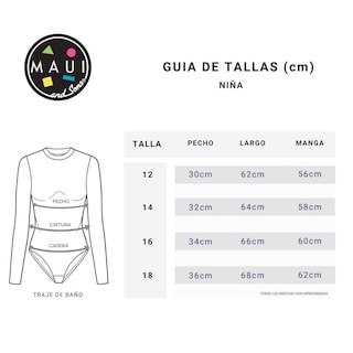 Foto 6 | Traje De Baño Completo Manga Larga Para Niña Marca Maui And Sons