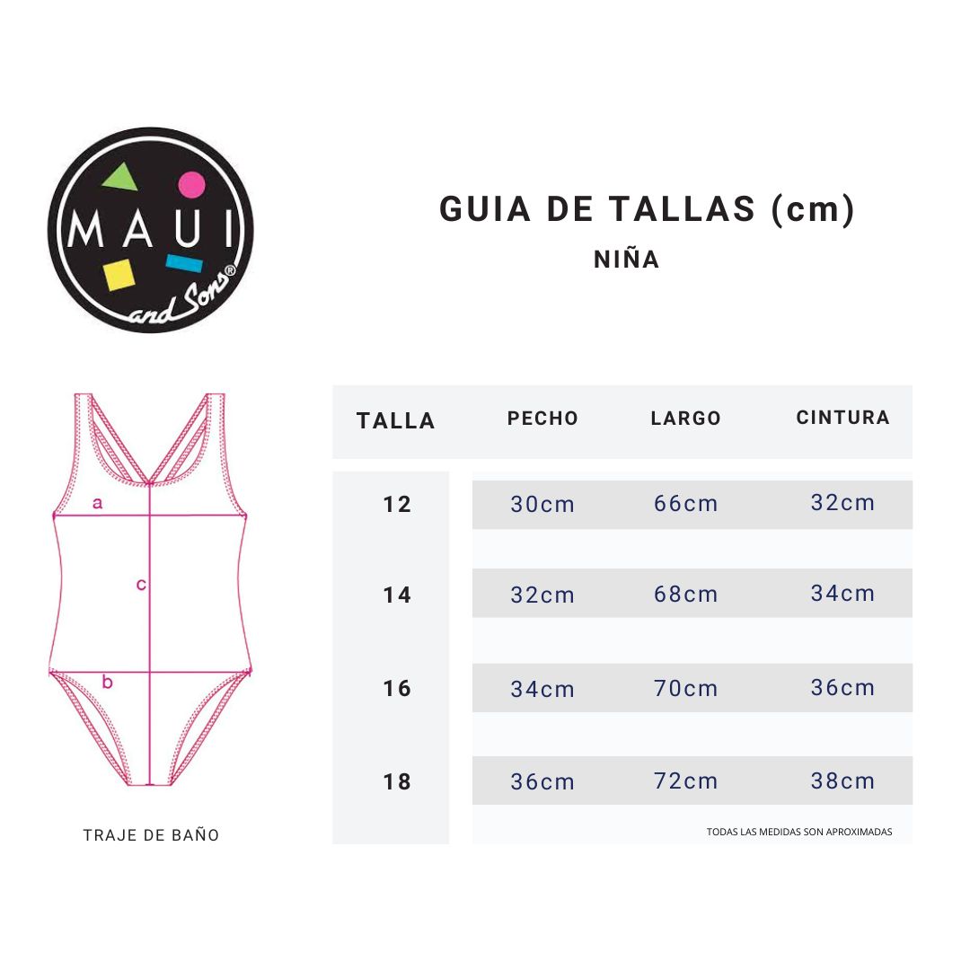 Foto 6 pulgar | Traje De Baño Completo Para Niña Marca Maui & Sons