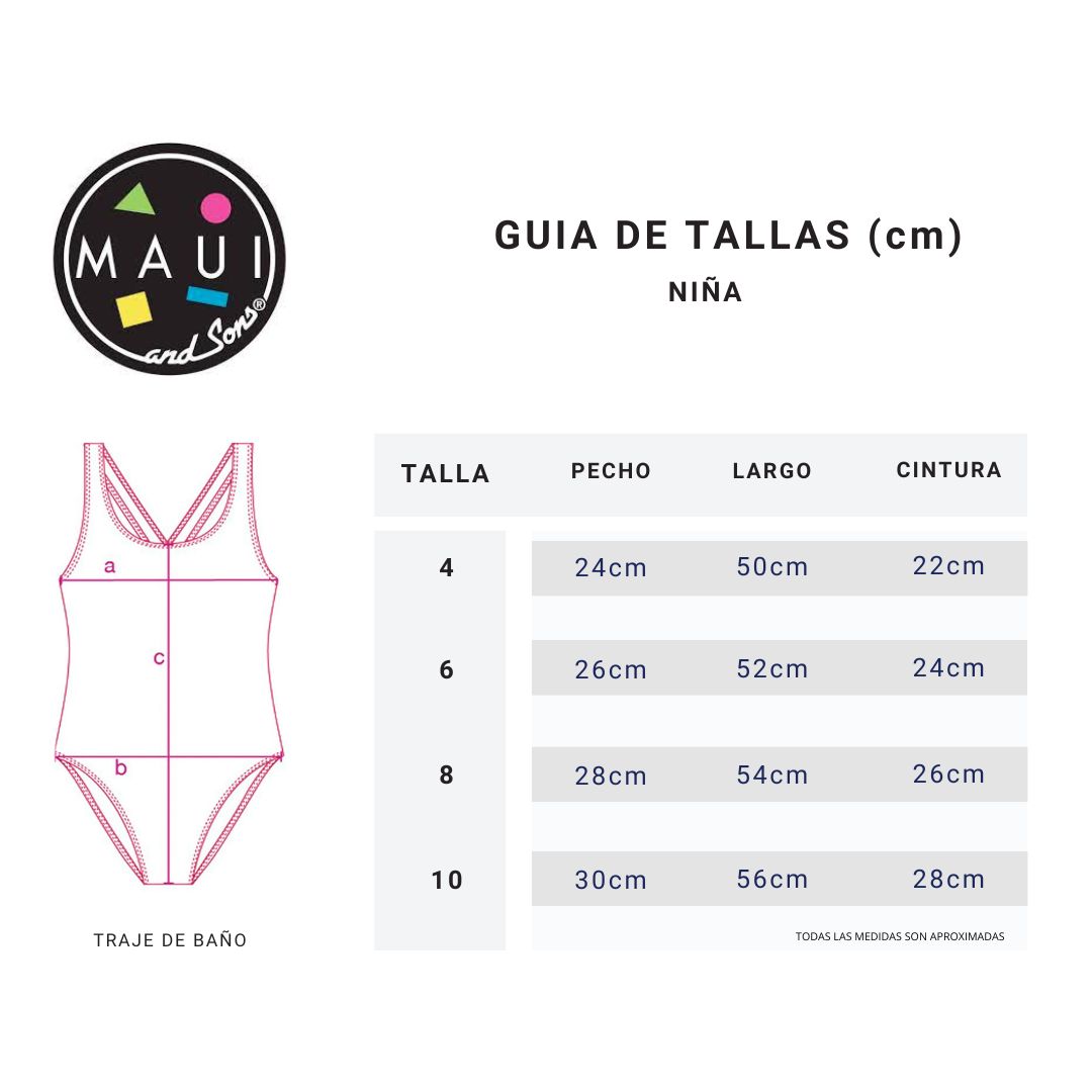 Foto 6 pulgar | Traje De Baño Completo Manga Larga Para Niña Marca Maui & Sons