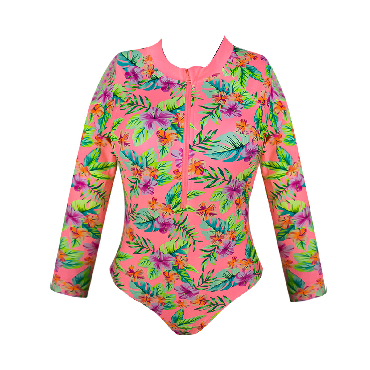 Traje De Baño Completo Manga Larga Para Niña Marca Maui & Sons