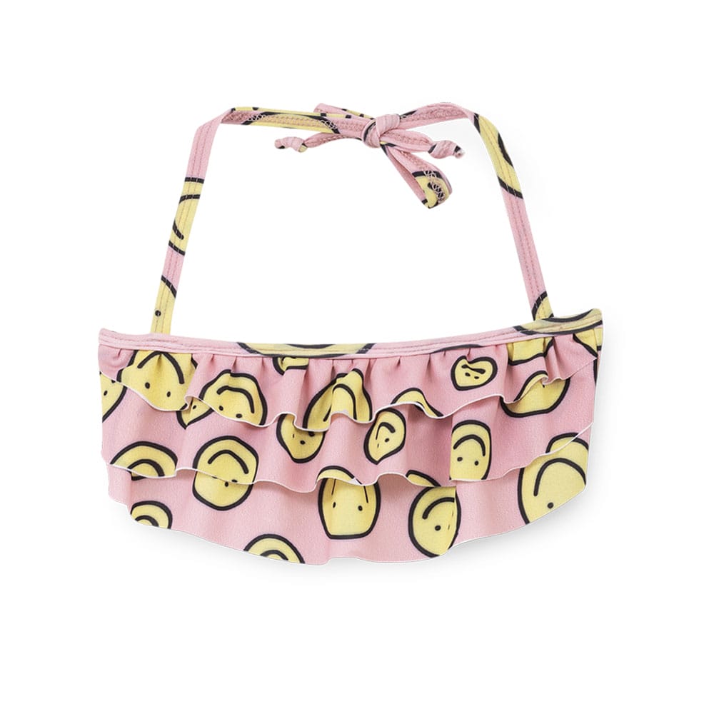 Foto 3 | Bikini Coqueta Para Niña De Poliéster Rosa Con Estampado De Caritas