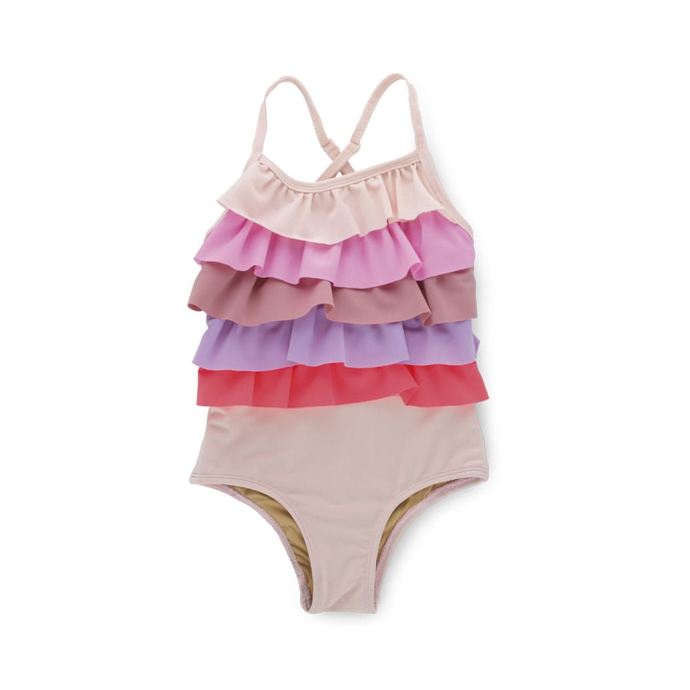 Traje De Baño Coqueta Para Niña De Poliéster Multi Con Olanes