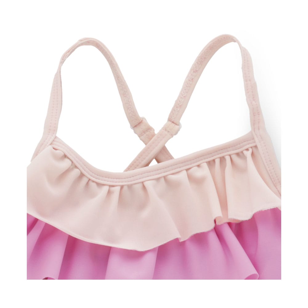 Foto 3 pulgar | Traje De Baño Coqueta Para Niña De Poliéster Multi Con Olanes