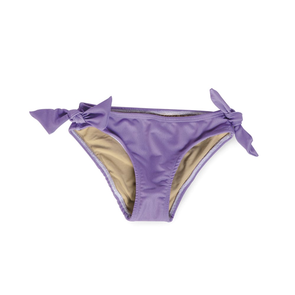 Foto 3 pulgar | Bikini Coqueta Para Niña De Poliéster Lila Con Estampado De Caritas