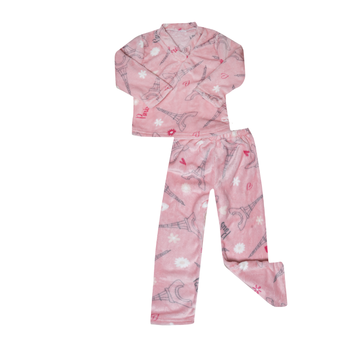 Pijama Supersoft TESSO HOME Paris color Rosa 2 Piezas