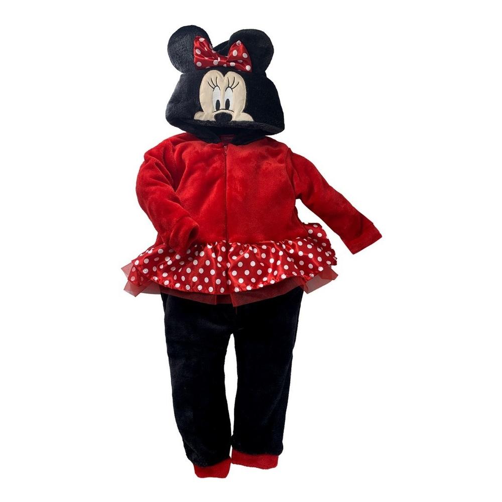 Mameluco Con Gorro Bordado Disney Minnie Carita Rojo