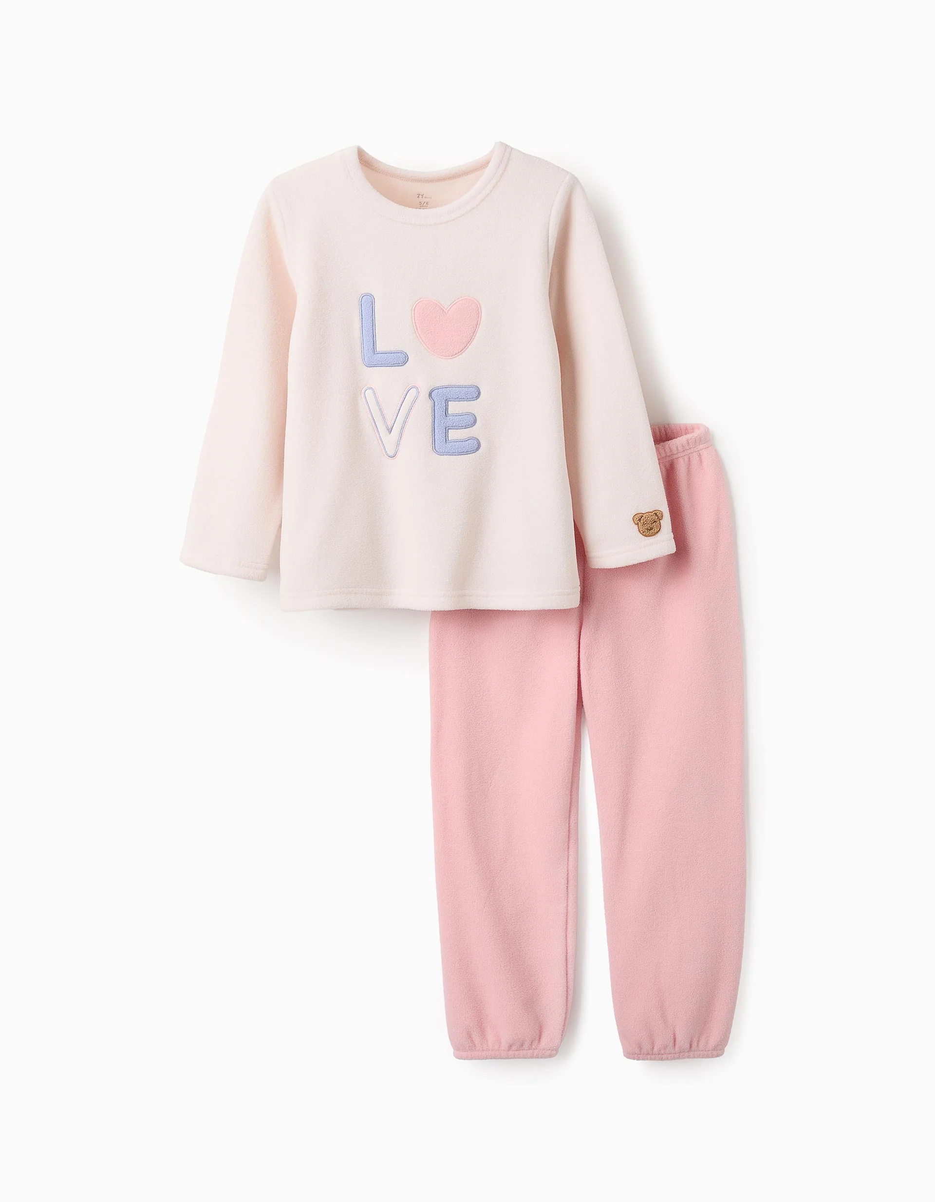 Pijama Polar Para Niña Love Rosa Zippy