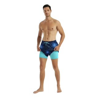 Foto 2 | Traje De Baño Para Hombre Short Talla L/xl Eo Safe Imports Esi-19570 Azul