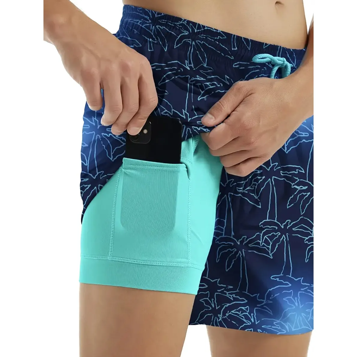 Foto 4 pulgar | Traje De Baño Para Hombre Short Talla L/xl Eo Safe Imports Esi-19570 Azul