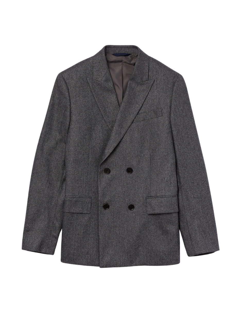 Saco Lacoste Cruzado A 4 Botones Color Gris Para Caballero