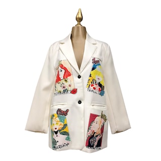Foto 1 | Saco Amplio Erivel Blanco con Estampado