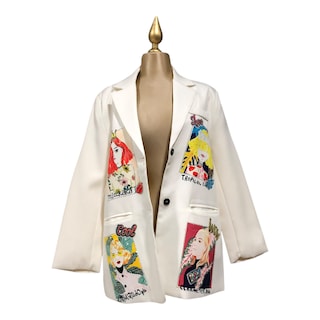 Foto 2 | Saco Amplio Erivel Blanco con Estampado