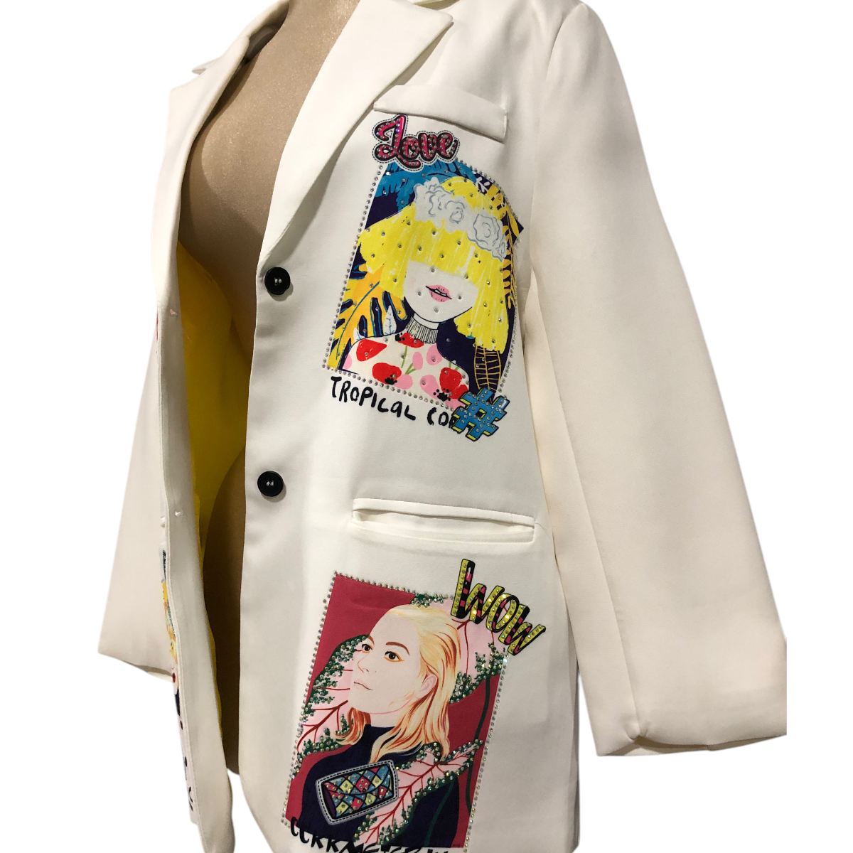 Foto 7 | Saco Amplio Erivel Blanco con Estampado