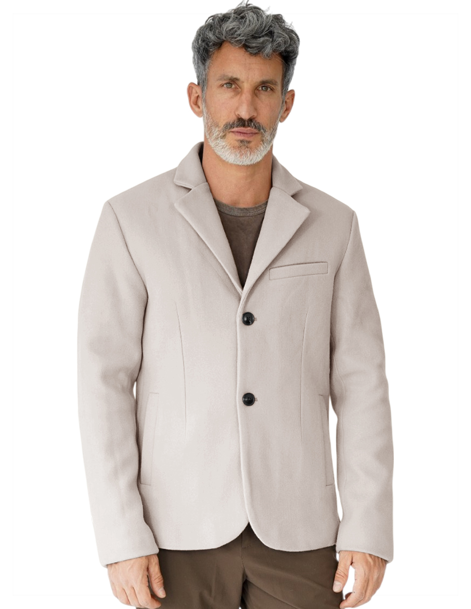 Foto 2 pulgar | Saco Calidad Premium Caballero Abotonado Cuello V Beige Roosevelt