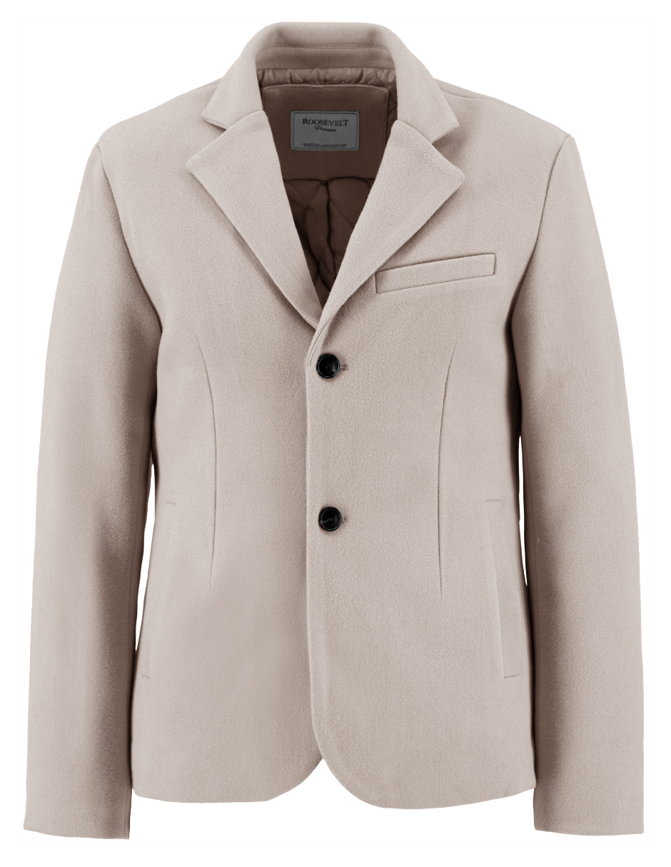 Foto 6 pulgar | Saco Calidad Premium Caballero Abotonado Cuello V Beige Roosevelt
