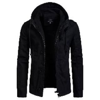 Foto 2 | Venta Internacional- Chamarra con Capucha Negra para Hombre