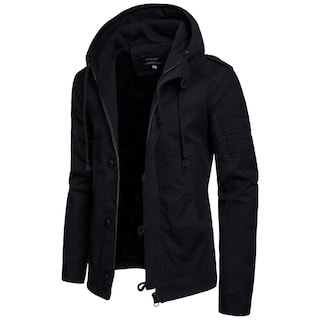 Foto 3 | Venta Internacional- Chamarra con Capucha Negra para Hombre