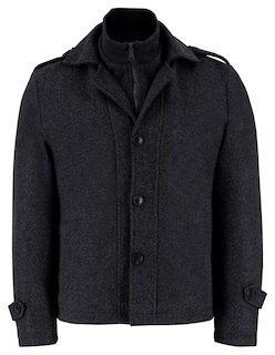 Foto 4 | Abrigo Caballero Simulación Doble Cuello Invierno Gris Oxford Roosevelt