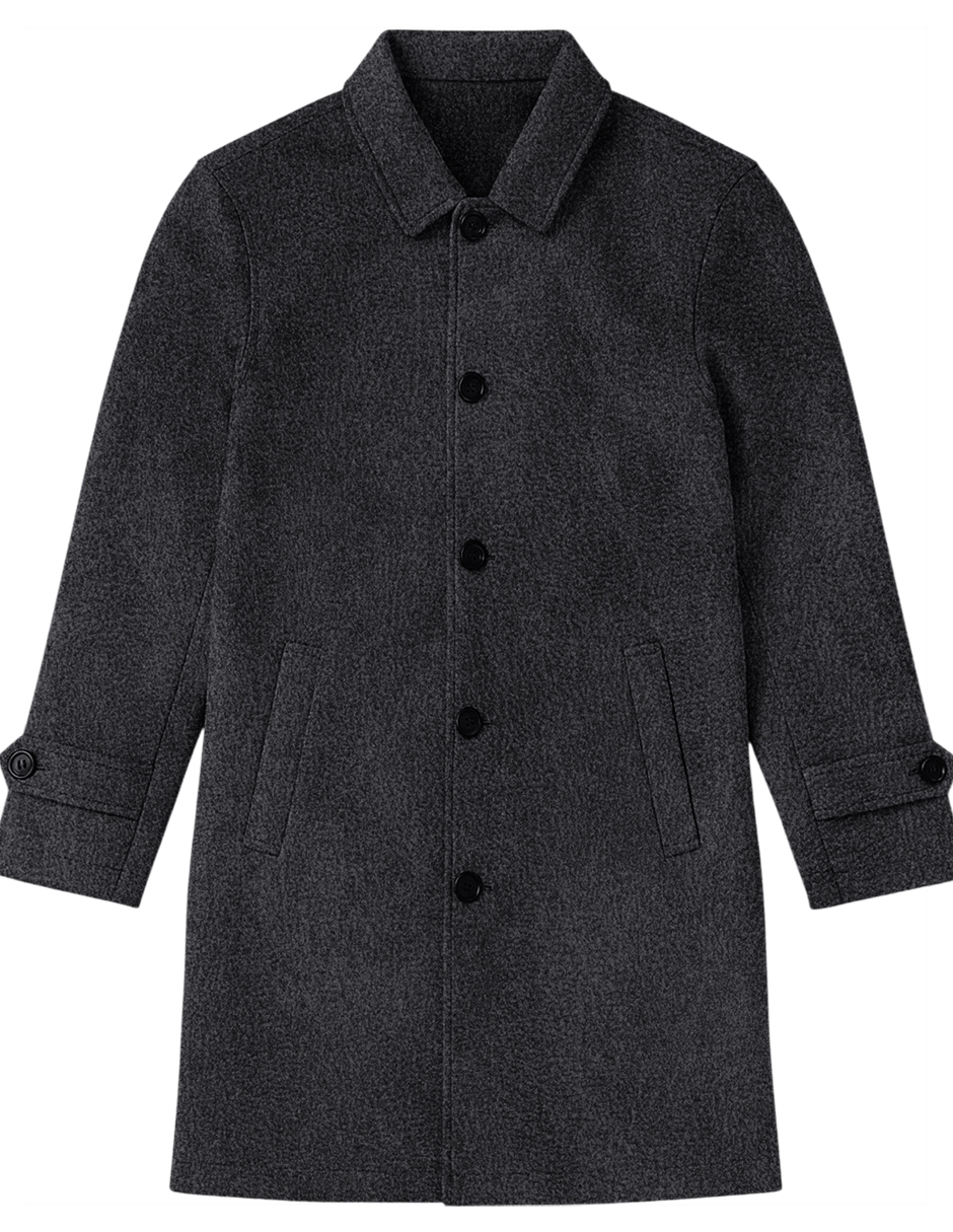 Foto 4 | Abrigo Largo Hombre Gamuza Premium Gris Obscuro Roosevelt