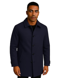 Foto 1 | Abrigo Largo Hombre Gamuza Premium Marino Roosevelt