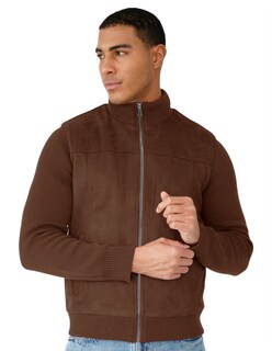 Foto 1 | Chamarra Caballero Mangas Y Cuello Elástico Casual Premium Chocolate Roosevelt