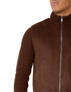 Foto 5 | Chamarra Caballero Mangas Y Cuello Elástico Casual Premium Chocolate Roosevelt