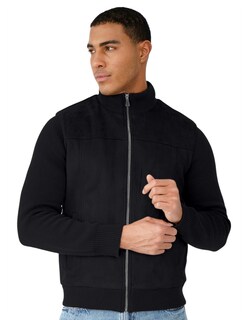 Foto 1 | Chamarra Caballero Mangas Y Cuello Elástico Casual Premium Negro Roosevelt