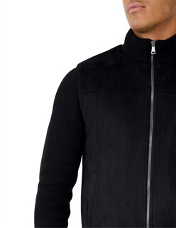 Foto 5 | Chamarra Caballero Mangas Y Cuello Elástico Casual Premium Negro Roosevelt