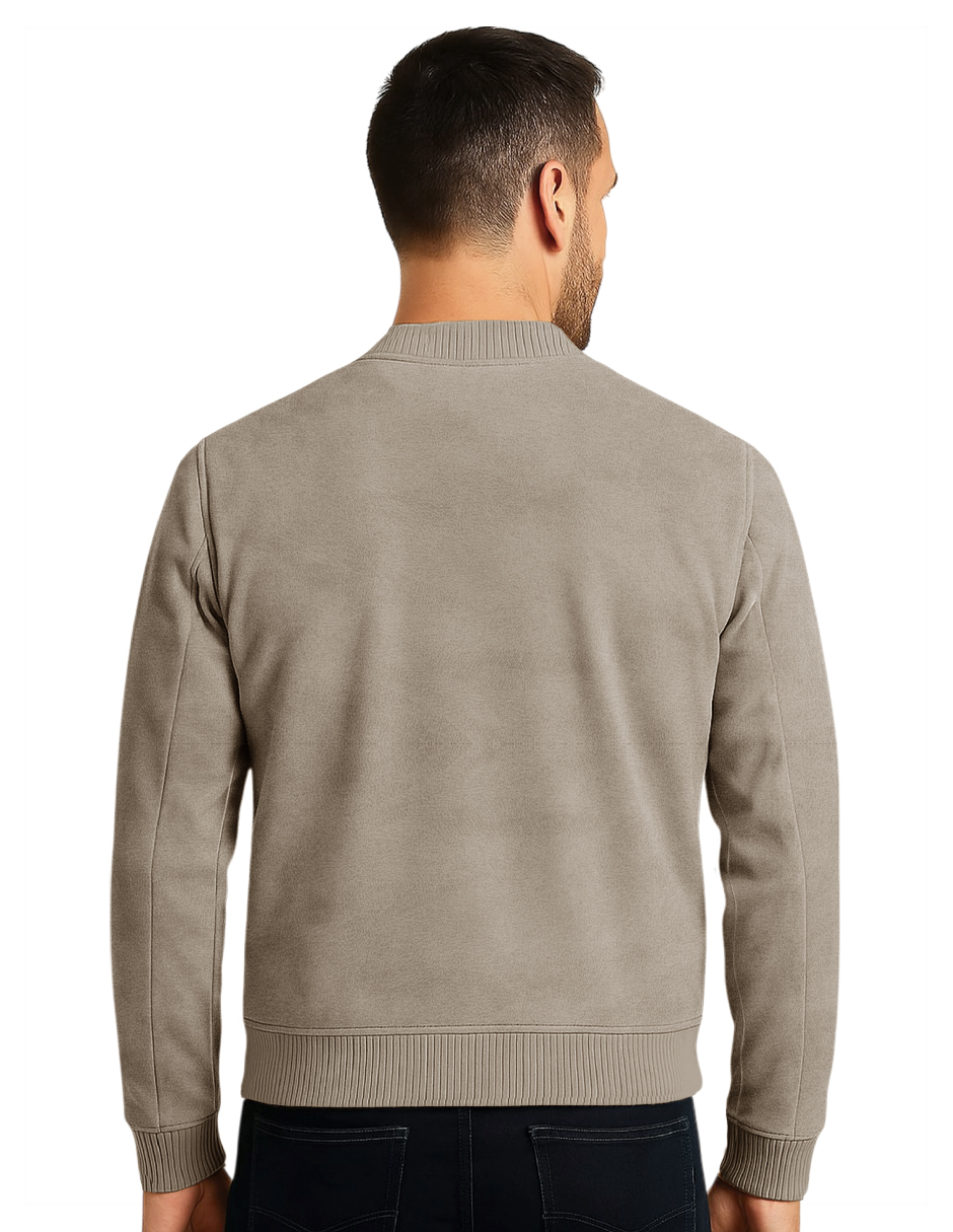 Foto 5 pulgar | Chamarra Boomber Caballero Casual Gamuza Gris Roosevelt
