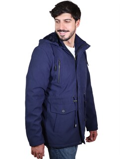 Foto 2 | Chamarra Hombre Cazadora Tipo Gabardina Gorro Azul Marino Roosevelt A177