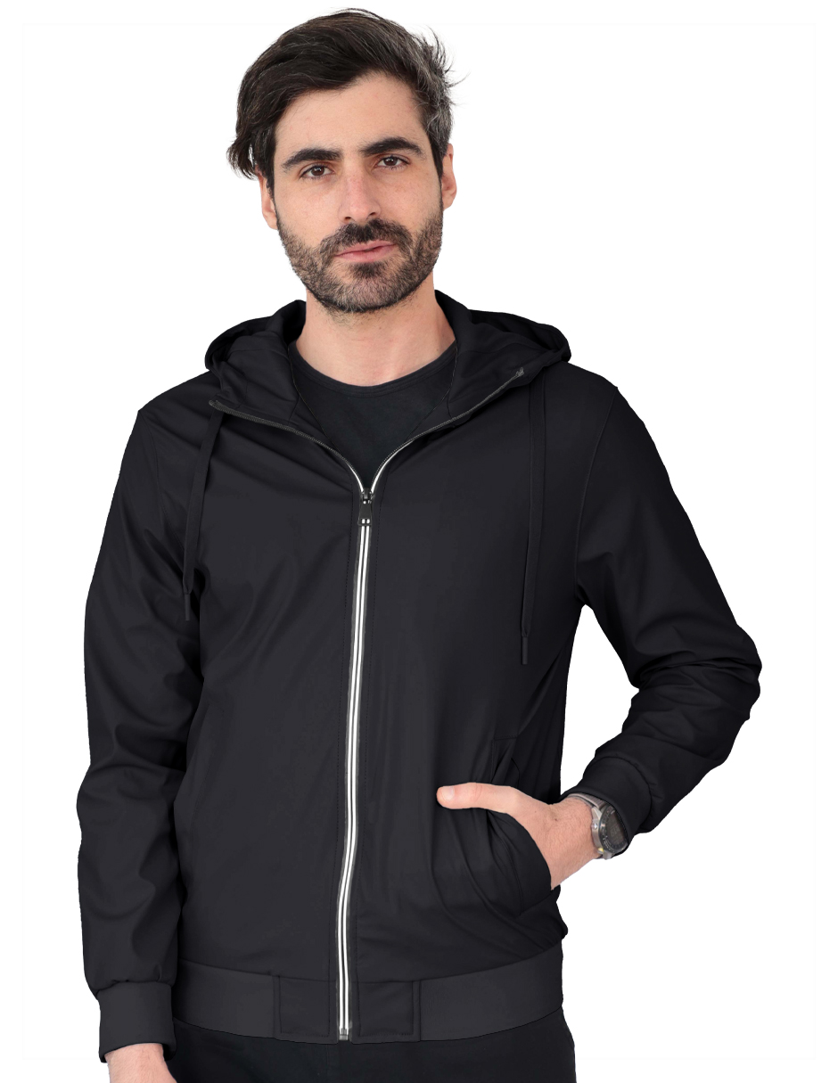 Foto 2 pulgar | Chamarra Boomber Casual Hombre Con Capucha Premium Negro Roosevelt C366