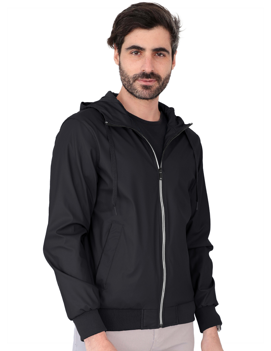 Foto 4 pulgar | Chamarra Boomber Casual Hombre Con Capucha Premium Negro Roosevelt C366